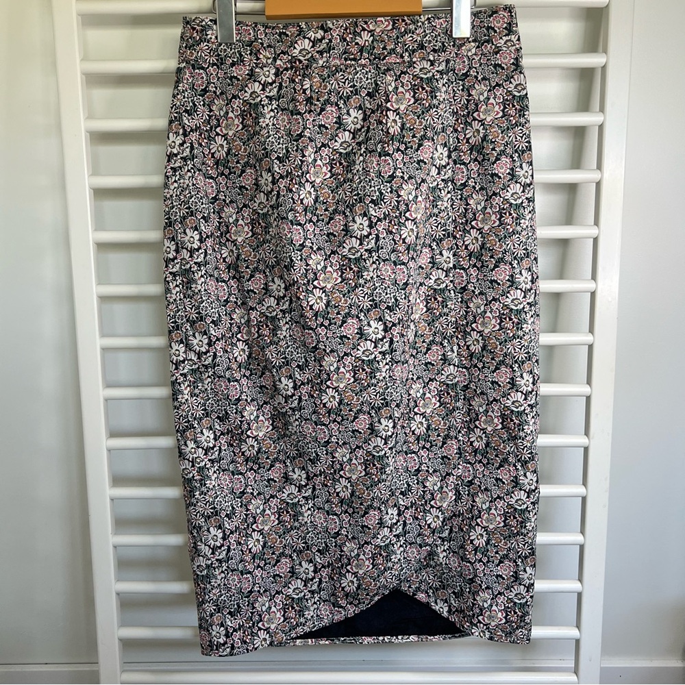 J. Crew Liberty Pattern Pencil Skirt - Black and Pink